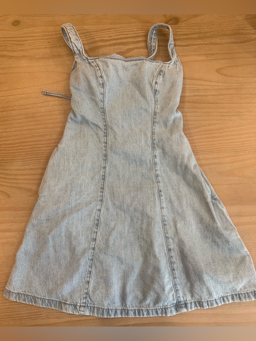 Hollister Light Wash Denim Mini Slip Dress